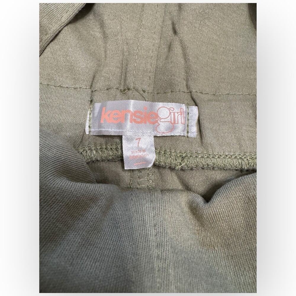 EUC Kensie Girl Olive Green Overalls Romper – Size 7 - 417 - Picture 4 of 7